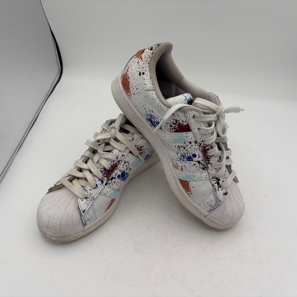 Adidas Superstar J Sprayed ID9807 White/Multicolor Size 7 Kids - Picture 2 of 11